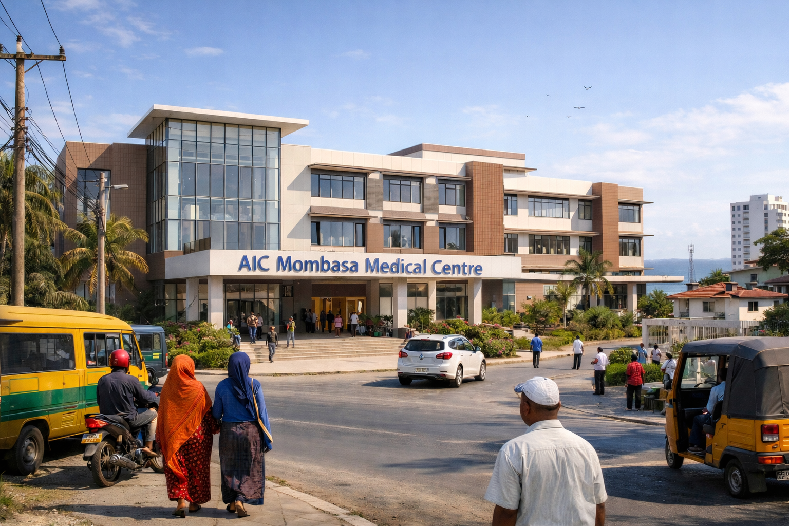 Modern hospital artistic illustration