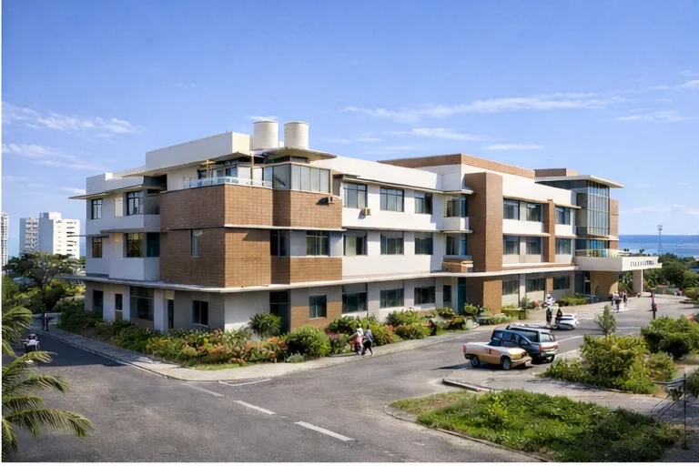 Modern hospital artistic illustration